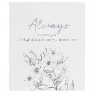 Wedding  Silver Always Verse Table Sign - Love Quote Image 1