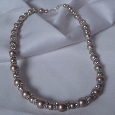 Wedding  Romance Swarovski Crystal and Pearl Necklace Image 1