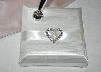 Wedding  Satin Pen with Heart Image 1