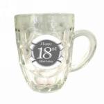 Glass Beer Mug - 18th Birthday image