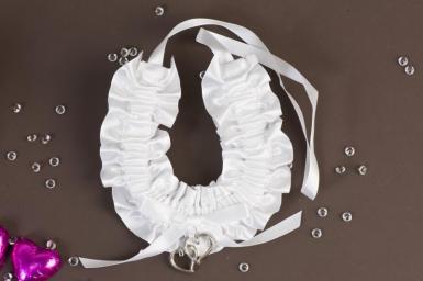 Wedding  Double Heart Satin Horse Shoe Keepsake Image 1