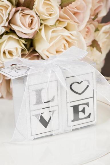Wedding  L O V E  Salt and Pepper Shakers Image 1