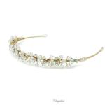 Chrysalini Gold Bridal Crown, Wedding Tiara - E54575 image