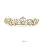 Chrysalini Gold Bridal Crown, Wedding Tiara - T11564 image