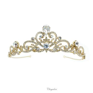 Chrysalini Gold Bridal Crown, Wedding Tiara - T16790 T16790 Image 1