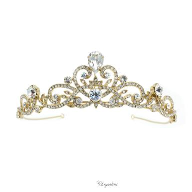 Chrysalini Gold Bridal Crown, Wedding Tiara - T16790 T16790 Image 1