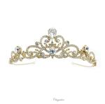 Chrysalini Gold Bridal Crown, Wedding Tiara - T16790 image