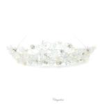 Chrysalini Pearl Bridal Crown, Wedding Tiara - E53080 image