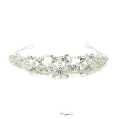 Chrysalini Pearl Bridal Crown, Wedding Tiara - E72583 E72583 Image 1