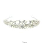 Chrysalini Pearl Bridal Crown, Wedding Tiara - E72583 image