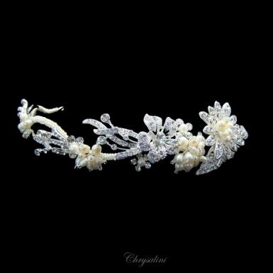 Chrysalini Bridal Headband, Wedding Vine Hairpiece with Pearls - E93984 E93984 Image 1