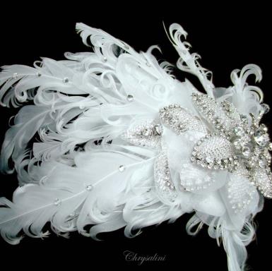 Chrysalini Designer Wedding Hairpiece, Deluxe Bridal Fascinator - AR66199 AR66199-2 Image 1