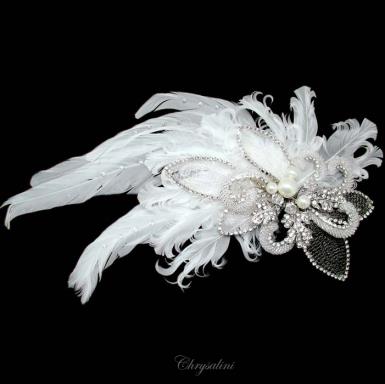 Chrysalini Designer Wedding Hairpiece, Deluxe Bridal Fascinator - AR66906 AR66906-LIMTED STOCK Image 1