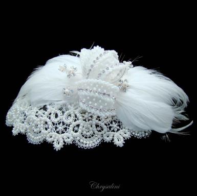 Chrysalini Designer Wedding Hairpiece, Deluxe Bridal Fascinator - AR82027 AR82027 Image 1