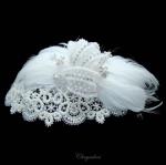 Chrysalini Designer Wedding Hairpiece, Deluxe Bridal Fascinator - AR82027 image