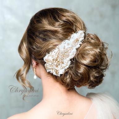 Chrysalini Designer Wedding Hairpiece, Deluxe Bridal Fascinator - ARIANNA ARIANNA Image 1