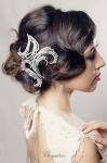 Chrysalini Designer Wedding Hairpiece, Deluxe Bridal Fascinator - C7297 image
