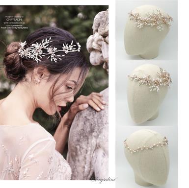 Chrysalini Designer Wedding Hairpiece, Deluxe Bridal Fascinator - DAKOTA DAKOTA Image 1