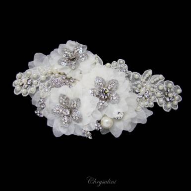 Chrysalini Designer Wedding Hairpiece, Deluxe Bridal Fascinator - E908901 E908901 Image 1