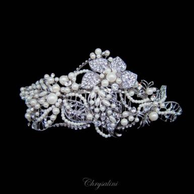 Chrysalini Designer Wedding Hairpiece, Deluxe Bridal Fascinator - E94330 E94330 Image 1