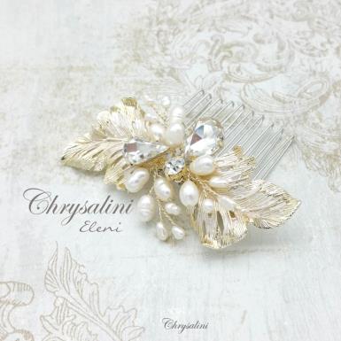 Chrysalini Designer Wedding Hairpiece, Deluxe Bridal Fascinator - ELENI ELENI Image 1