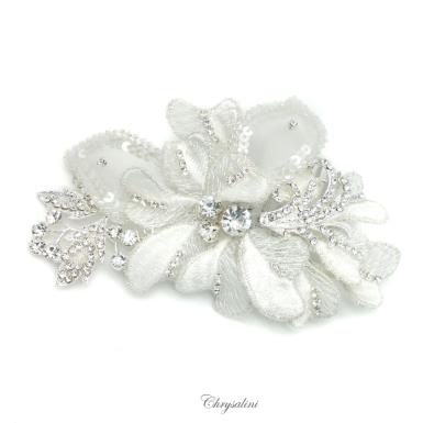 Chrysalini Designer Wedding Hairpiece, Deluxe Bridal Fascinator - R63528 R63528-2 Image 1