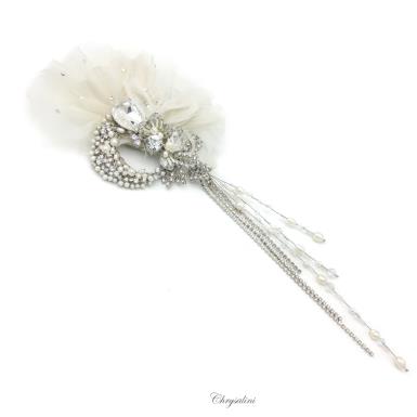 Chrysalini Designer Wedding Hairpiece, Deluxe Bridal Fascinator - R64956FR R64956FR Image 1