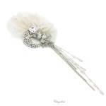 Chrysalini Designer Wedding Hairpiece, Deluxe Bridal Fascinator - R64956FR image