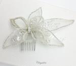 Chrysalini Designer Wedding Hairpiece, Deluxe Bridal Fascinator - R66204 image