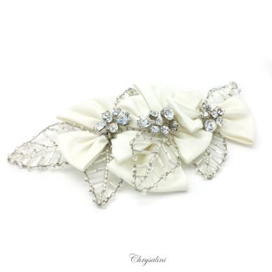 Chrysalini Designer Wedding Hairpiece, Deluxe Bridal Fascinator - R67549 R67549 Image 1