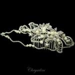 Chrysalini Designer Wedding Hairpiece, Deluxe Bridal Fascinator - R68408 image