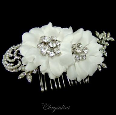 Chrysalini Designer Wedding Hairpiece, Deluxe Bridal Fascinator - R68632 R68632 Image 1