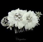 Chrysalini Designer Wedding Hairpiece, Deluxe Bridal Fascinator - R68632 image