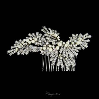 Chrysalini Designer Wedding Hairpiece, Deluxe Bridal Fascinator - R80797 R80797 Image 1