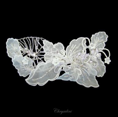 Chrysalini Designer Wedding Hairpiece, Deluxe Bridal Fascinator - R81896 R81896 Image 1