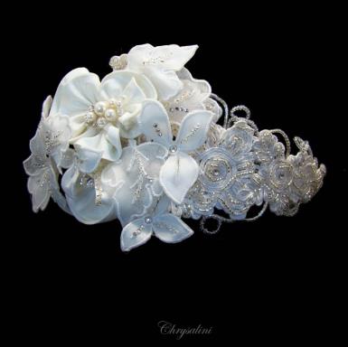 Chrysalini Designer Wedding Hairpiece, Deluxe Bridal Fascinator - R81925 R81925-LIMITED STOCK Image 1