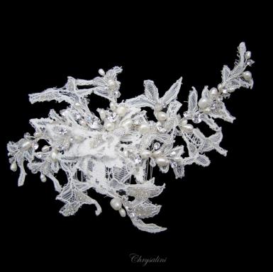 Chrysalini Designer Wedding Hairpiece, Deluxe Bridal Fascinator - R83053 R83053 Image 1