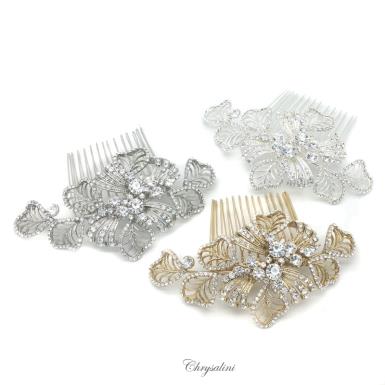 Chrysalini Crystal Bridal Crown, Wedding Comb Hairpiece - C8708 C8708-RHODIUM Image 1