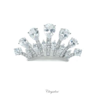 Chrysalini Crystal Bridal Crown, Wedding Comb Hairpiece - MT4000 MT4000 | FLOWER GIRLS Image 1