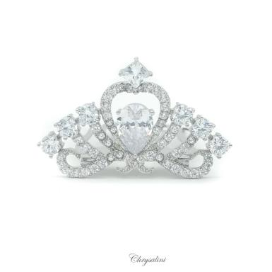 Chrysalini Crystal Bridal Crown, Wedding Comb Hairpiece - MT4020 MT4020 | FLOWER GIRLS Image 1