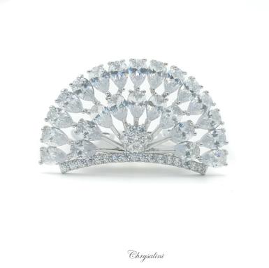 Chrysalini Crystal Bridal Crown, Wedding Comb Hairpiece - MT4030 MT4030 | FLOWER GIRLS Image 1