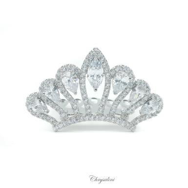 Chrysalini Crystal Bridal Crown, Wedding Comb Hairpiece - MT4040 MT4040 | FLOWER GIRLS Image 1