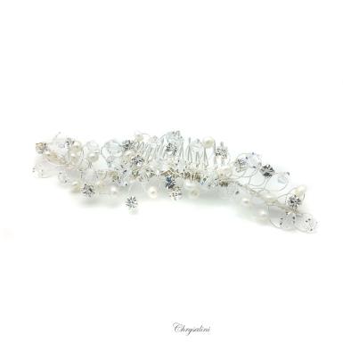 Chrysalini Crystal Bridal Crown, Wedding Comb Hairpiece - R62083 R62083-1|SILVER Image 1