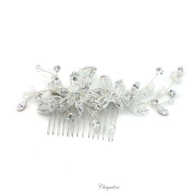 Chrysalini Crystal Bridal Crown, Wedding Comb Hairpiece - R62293 R62293 | SILVER Image 1