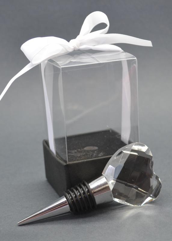 Wedding Crystal Heart Bottle Stopper Wedding Wish
