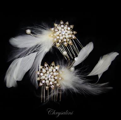 Chrysalini Crystal Bridal Crown, Wedding Comb Hairpiece - HD2020 HD2020 Image 1