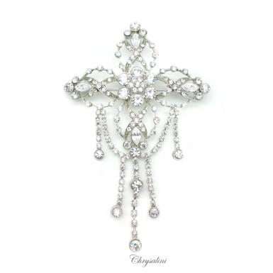 Chrysalini Crystal Bridal Crown, Wedding Comb Hairpiece - K1098 K1098 | GOLD & RHODIUM Image 1