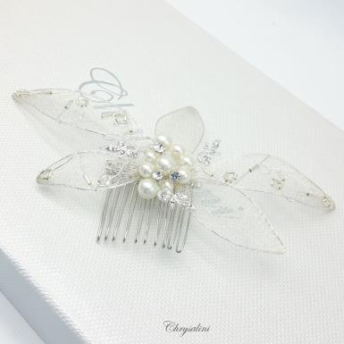 Chrysalini Crystal Bridal Crown, Wedding Comb Hairpiece - R65559 R65559 | PEARLS Image 1