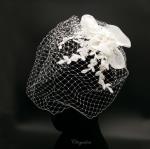 Deluxe Chrysalini Wedding Cage Veil, Bridal Hairpiece - JESSICA.4341 image