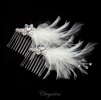 Deluxe Chrysalini Hairpiece, Wedding Facinator - AR64794 AR64794 -pk2- Image 1